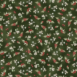 Winter Song patchworkstof 110 cm bred små grene mørk bund